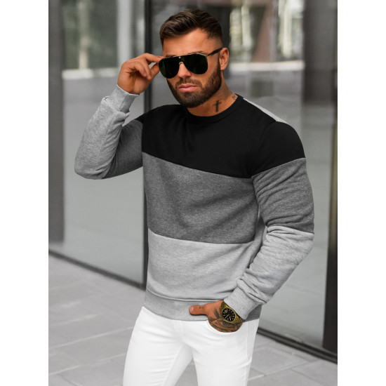 Vīriešu pelēks džemperis Diego JS/8B1303/2 - Vīriešu džemperi| Džemperi tiešsaistē Vīriešu pelēks džemperis Diego JS/8B1303/2