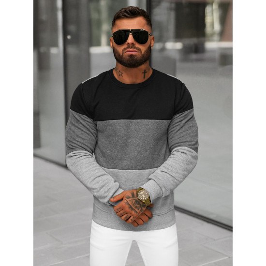 Vīriešu pelēks džemperis Diego JS/8B1303/2 - Vīriešu džemperi| Džemperi tiešsaistē Vīriešu pelēks džemperis Diego JS/8B1303/2