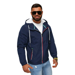 Vīriešu tumši zila jaka ar kapuci Pyter