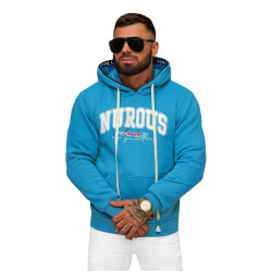 Vīriešu zils džemperis ar kapuci Nurous