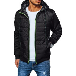 Vīriešu melna jaka ar kapuci Bastin