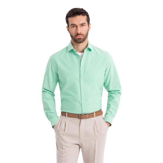 Vīriešu piparmētru krāsas krekls Adrian V4 OM-SHOS-0183 - Rīcība Vīriešu piparmētru krāsas krekls Adrian Krekli