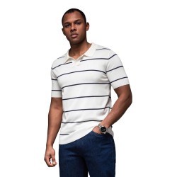 Vīriešu polo krekls ar baltiem un ziliem svītrveida svītrām Ton