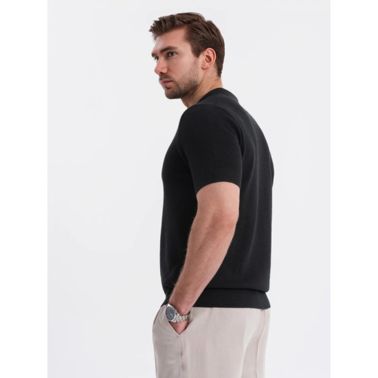 Vīriešu melns polo krekls Swing V5 OM-POSS-0117 - T-krekls Vīriešu melns polo krekls Swing V5 OM-POSS-0117