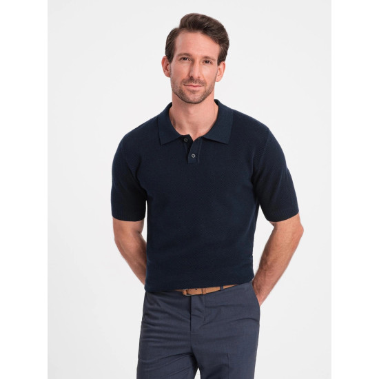 Vīriešu tumši zils polo krekls Swing V2 OM-POSS-0117 - T-krekls Vīriešu tumši zils polo krekls Swing V2 OM-POSS-0117