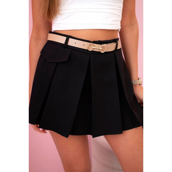 Pleated skirt-shorts in black Arnita 32104 - For women Pleated skirt-shorts in black Arnita 32104