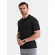 Men's black polo shirt Azir V1 OM-POSS-0143 - T-shirt Men's black polo shirt Azir V1 OM-POSS-0143