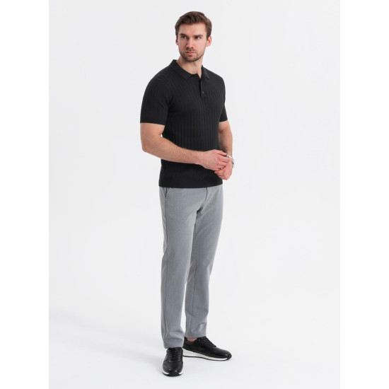 Men's black polo shirt Azir V1 OM-POSS-0143 - T-shirt Men's black polo shirt Azir V1 OM-POSS-0143