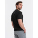 Men's black polo shirt Azir V1 OM-POSS-0143 - T-shirt Men's black polo shirt Azir V1 OM-POSS-0143