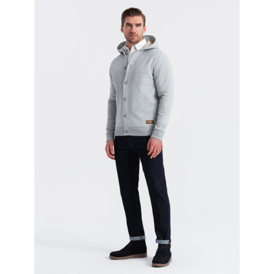 Light grey men's jumper Kasper V2 OM-SSZP-0186 - Men's Sweaters| Sweaters online Light grey men's jumper Kasper V2 OM-SSZP-0186