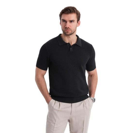 Vīriešu melns polo krekls Swing V5 OM-POSS-0117 - T-krekls Vīriešu melns polo krekls Swing V5 OM-POSS-0117