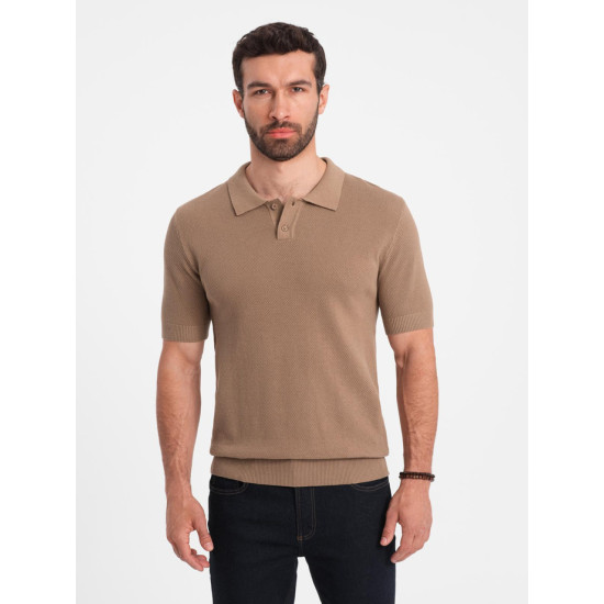 Vīriešu brūns polo krekls Swing V3 OM-POSS-0117 - T-krekls Vīriešu brūns polo krekls Swing V3 OM-POSS-0117