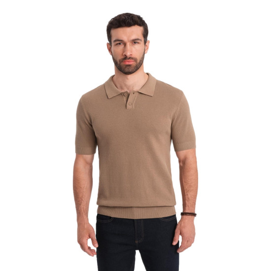 Vīriešu brūns polo krekls Swing V3 OM-POSS-0117 - T-krekls Vīriešu brūns polo krekls Swing V3 OM-POSS-0117