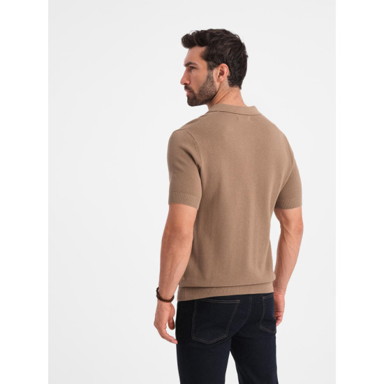 Vīriešu brūns polo krekls Swing V3 OM-POSS-0117 - T-krekls Vīriešu brūns polo krekls Swing V3 OM-POSS-0117