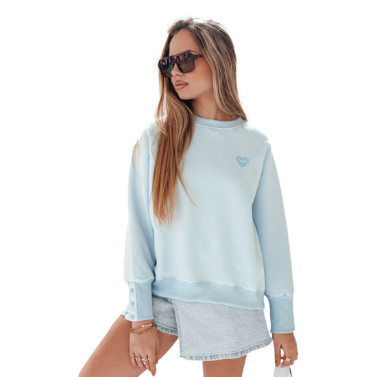 Women's light blue jumper Love BY1519 - Jumpers Women's light blue jumper Love BY1519