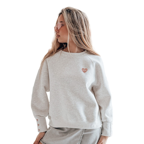 Women's grey jumper Love BY1518 - Jumpers Women's grey jumper Love BY1518