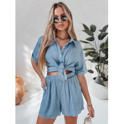 Sieviešu gaiši zils lina komplekts Line Sieviešu gaiši zils lina komplekts Line