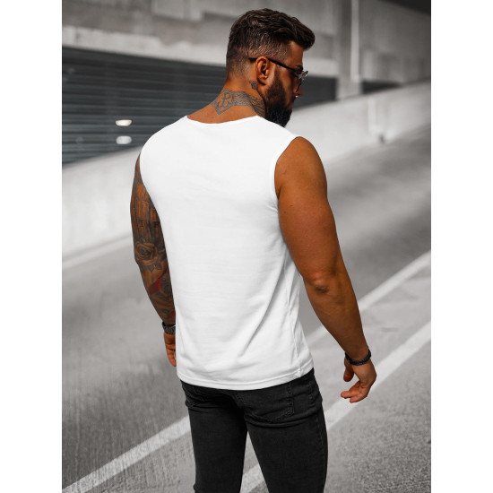 Balts vīriešu krekliņš bez piedurknēm Look JS/99001 - T-krekls Balts vīriešu krekliņš bez piedurknēm Look JS/99001