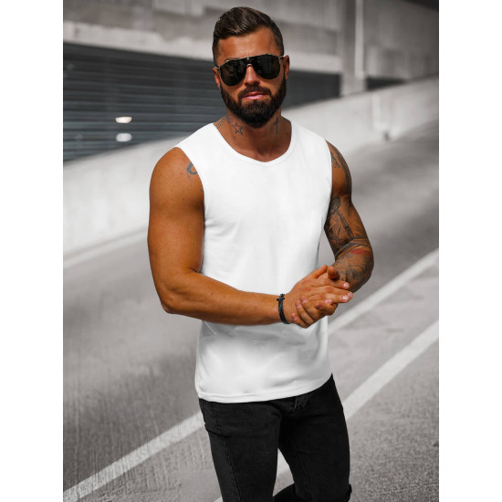 Balts vīriešu krekliņš bez piedurknēm Look JS/99001 - T-krekls Balts vīriešu krekliņš bez piedurknēm Look JS/99001