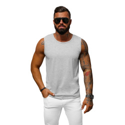 Gaiši pelēks vīriešu krekliņš bez piedurknēm Izskats