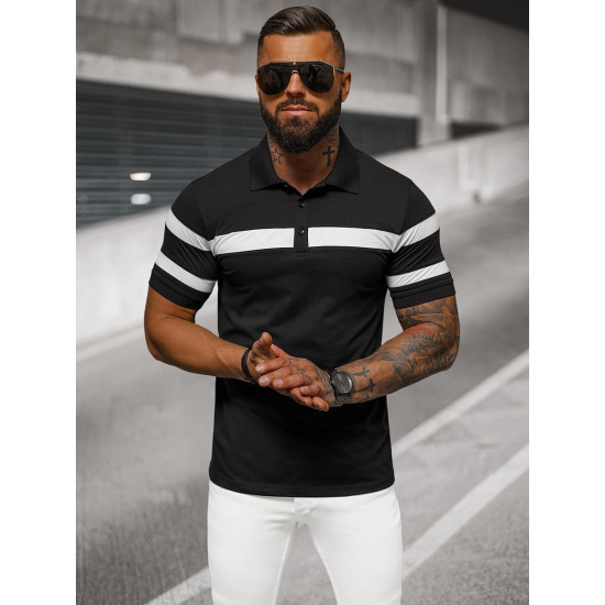 Vīriešu melns polo krekliņš Orland NB/MT3108 - T-krekls Vīriešu melns polo krekliņš Orland NB/MT3108