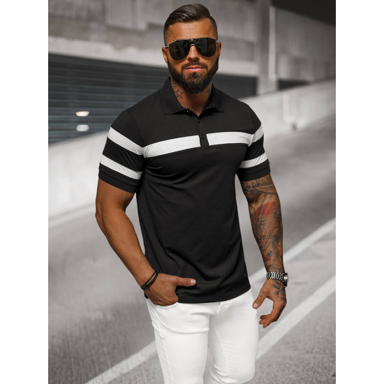 Vīriešu melns polo krekliņš Orland NB/MT3108 - T-krekls Vīriešu melns polo krekliņš Orland NB/MT3108