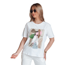 Sieviešu balts T-krekls Breivi Sieviešu balts T-krekls Breivi