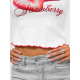 Sieviešu balts t-krekls Strawberry JS/R62639 - T-krekls Sieviešu balts t-krekls Strawberry JS/R62639