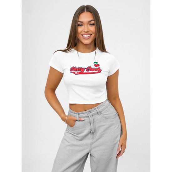 Women's white T-shirt Cherry JS/R62744 - T-shirt Women's white T-shirt Cherry JS/R62744