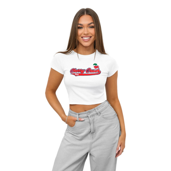 Women's white T-shirt Cherry JS/R62744 - T-shirt Women's white T-shirt Cherry JS/R62744