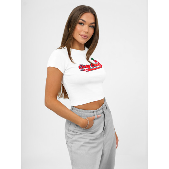 Women's white T-shirt Cherry JS/R62744 - T-shirt Women's white T-shirt Cherry JS/R62744