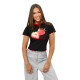 Sieviešu melns t-krekls Strawberry JS/R62639 - T-krekls Sieviešu melns t-krekls Strawberry JS/R62639