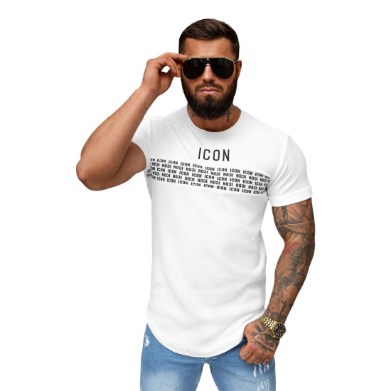 Vīriešu balts T-krekls Icon2 O/B1215 - T-krekls Vīriešu balts T-krekls Icon2 O/B1215