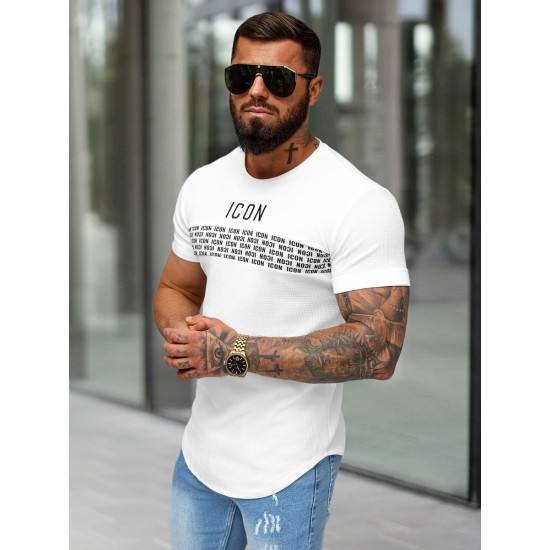 Vīriešu balts T-krekls Icon2 O/B1215 - T-krekls Vīriešu balts T-krekls Icon2 O/B1215