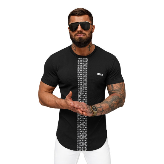 Men's black T-shirt Evin O/B1211 - T-shirt Men's black T-shirt Evin O/B1211