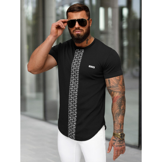 Men's black T-shirt Evin O/B1211 - T-shirt Men's black T-shirt Evin O/B1211