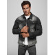 Men's black denim jacket Soman NB/MJ542NZ - Men's Jackets and Coats Men's black denim jacket Soman NB/MJ542NZ