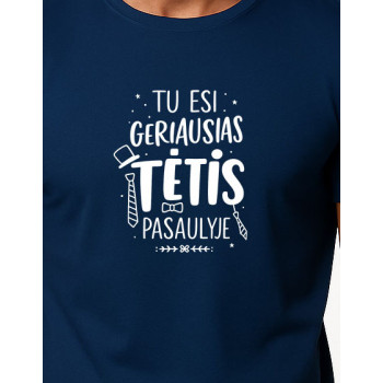 Vīriešu tumši zils T-krekls Best Dad (balts)