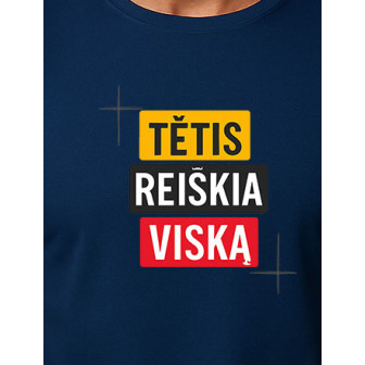 Tumši zils T-krekls Tētis nozīmē visu