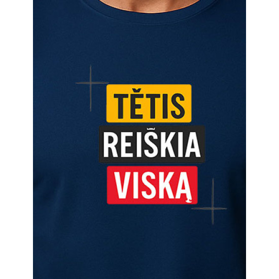 Tumši zils T-krekls Tētis nozīmē visu PK4008 - Piezīmes vīriešiem Tumši zils T-krekls Tētis nozīmē visu PK4008