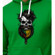 Vīriešu zaļš svīteris ar kapuci Skull Beard Moustache PK4011