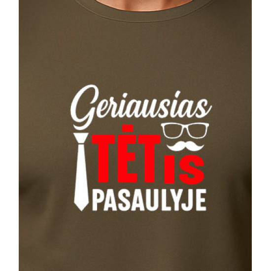 Koszulka khaki dla najlepszego taty na świecie (biała) PK4007 - Notatki dla mężczyzn Koszulka khaki dla najlepszego taty na świecie (biała) PK4007