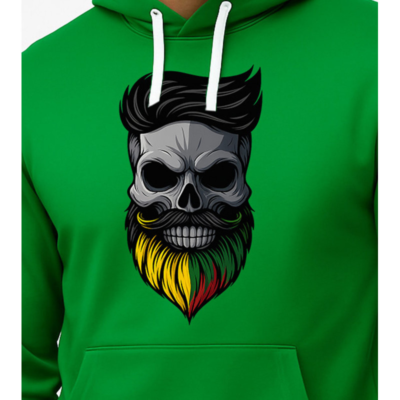 Vīriešu zaļš džemperis ar kapuci Skull PK4011
