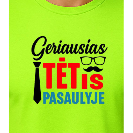 Neona zaļš krekls World's Best Dad (melns) PK4007 - Piezīmes vīriešiem Neona zaļš krekls World's Best Dad (melns) PK4007