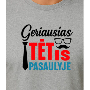 Pelēks T-krekls Labākais tētis pasaulē (melns)