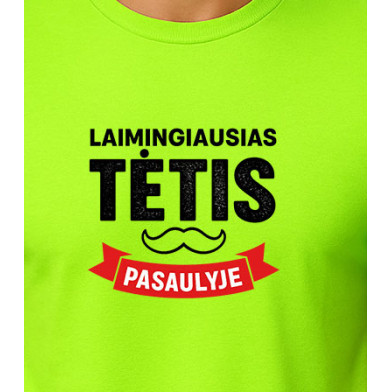 Neona zaļš Happy Daddy T-krekls (melns) PK4006