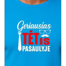 Zils T-krekls Labākais tētis pasaulē (balts)