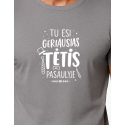 Vīriešu pelēks T-krekls Best Dad (balts)