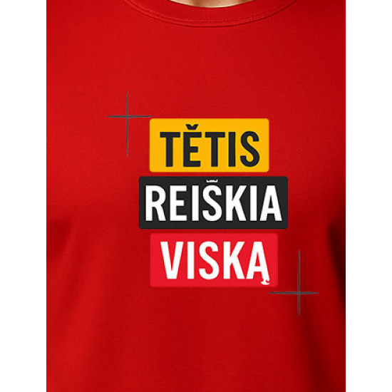 Sarkanais T-krekls Tētis nozīmē visu PK4008 - Piezīmes vīriešiem Sarkanais T-krekls Tētis nozīmē visu PK4008