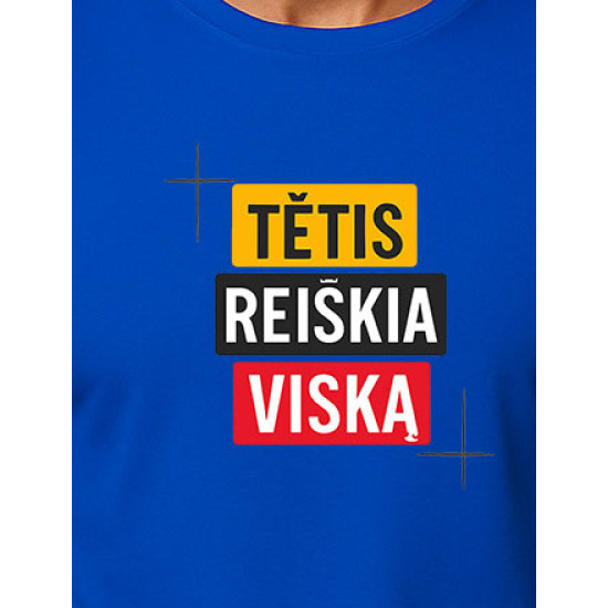 Zils T-krekls Tētis nozīmē visu PK4008 - Piezīmes vīriešiem Zils T-krekls Tētis nozīmē visu PK4008